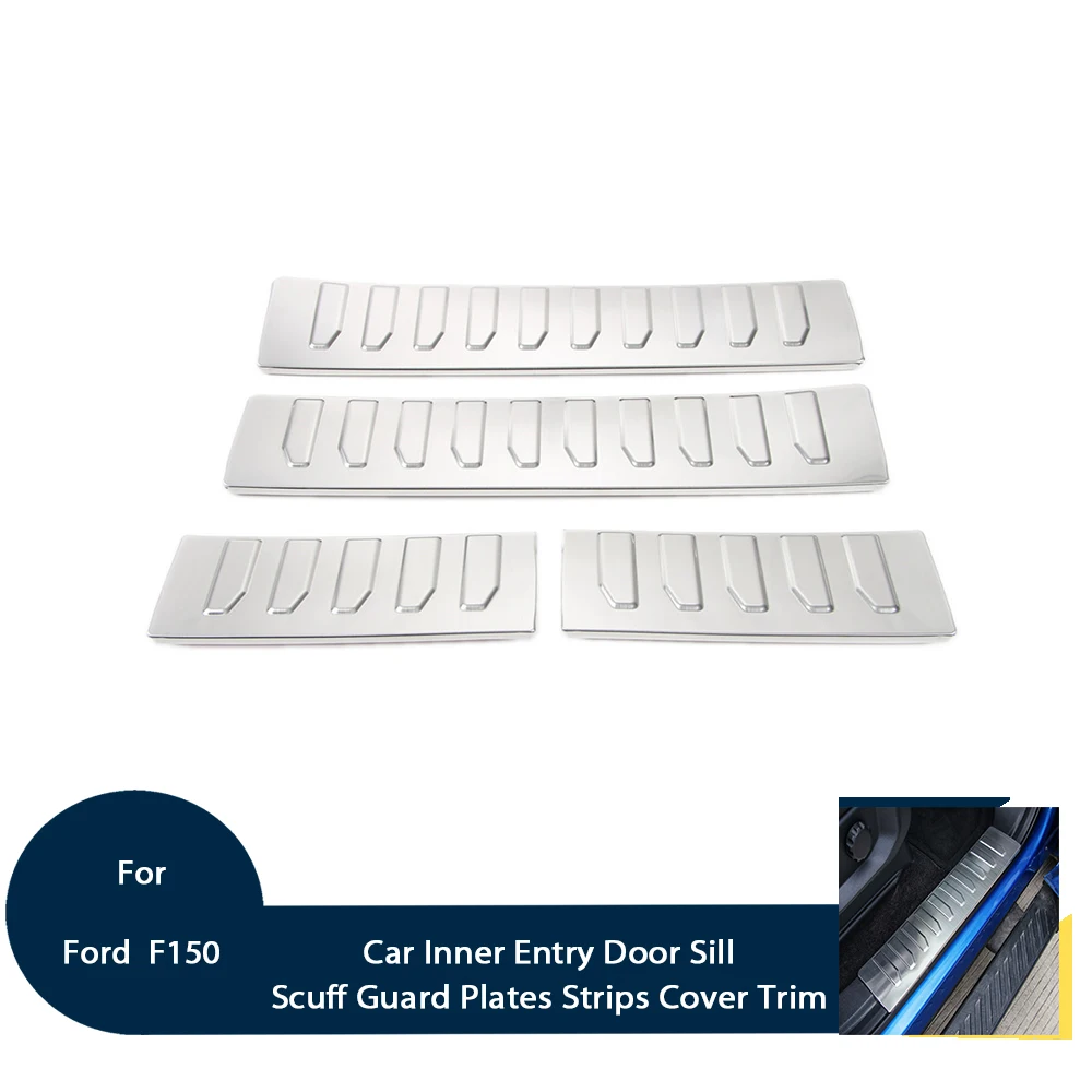 

Car Accessories Fit For Ford F150 2015-2016 100% Brand New Original Car Inner Entry Door Guard Trim Stainless Steel Sliver