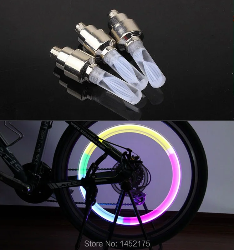 bike lights mtb mountain road bike bicycle lights LEDS Tyre Tire Valve Caps Wheel  spokes LED Light 7color auto lamp lamps BL07