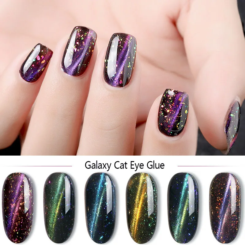 Making Up of Barbie Phototherapy Glue for Cat's Eye in Galaxy Nail Polish