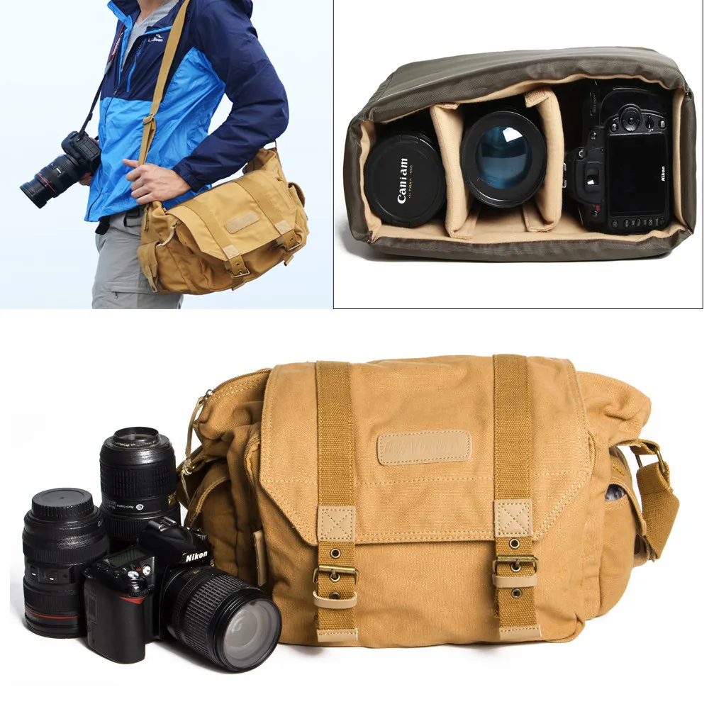 Camera Shoulder Bags Sling DSLR Photo Video Soft Bag Pack Case Travel