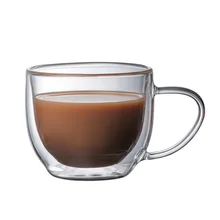 Термостойкое Двухслойное стекло с боросиликатным стеклом можно настроить логотип творческие очки для офиса кофейная чашка