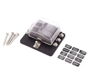 

6 Circuit LED Fuse Block Blade Fuse Box with screw terminal block single plastic bag for Car Boat Marine Trike