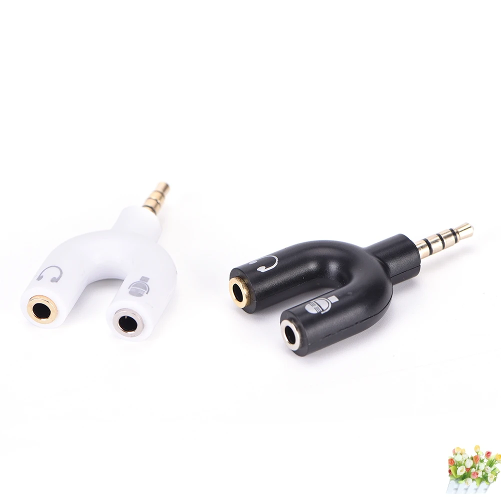 

U Type Jack Microphone Input Earphone Output Adapter 3.5mm Headphones Audio Splitter Male To Female aux Audio Plug Earphones mic