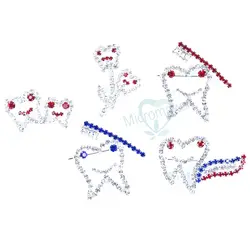 Зубная клиника подарок микс брошей Зубы Форма блестящие кристалл брошь 5 шт