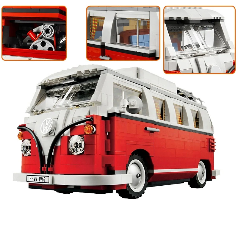 1334 шт T1 Camper Van Car City Compatibie Строительные блоки Набор игрушек DIY Развивающие детские