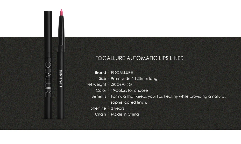 Focallure 19 цветов lipliner ручка Профессиональный водонепроницаемый Контурный карандаш для губ для женщин сексуальная матовая помада Косметические Карандаши