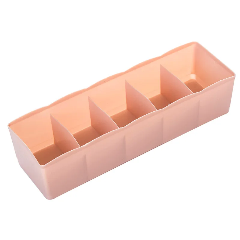 XZJJA Multi-Functional Ящик Тип Коробка для хранения наборный 5 сетки носок нижнее белье Органайзер для галстуков портативный настольные Предметы коробка для хранения - Цвет: Light Pink