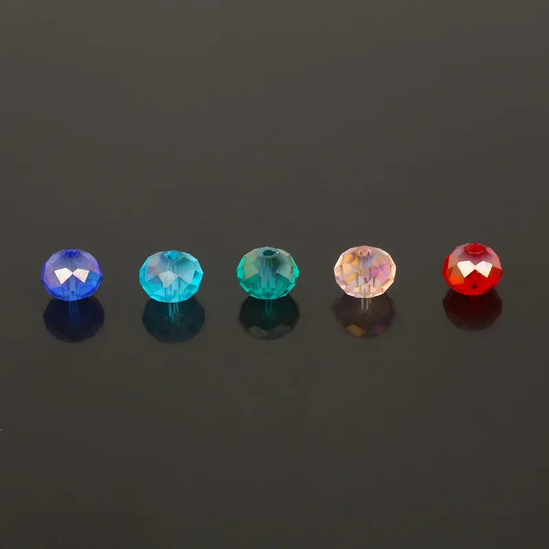 Perles de cristal AB multicolores pour bijoux, bracelets faits à la main, bricolage, vente en gros, 2mm, 3mm, 4mm, 6mm, 8mm, environ 60 à 180 pièces