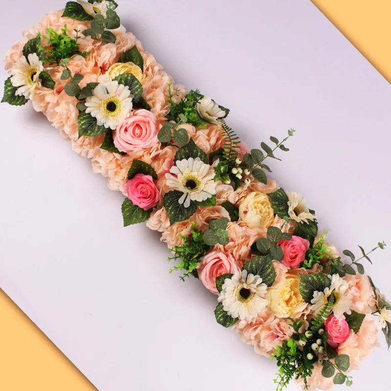 Flone Artificial Silk Fake Flowers 100cm Wedding Rose Flowers Row Wedding Scene Layout Flower Road Wall Arch Door Decoration (12)