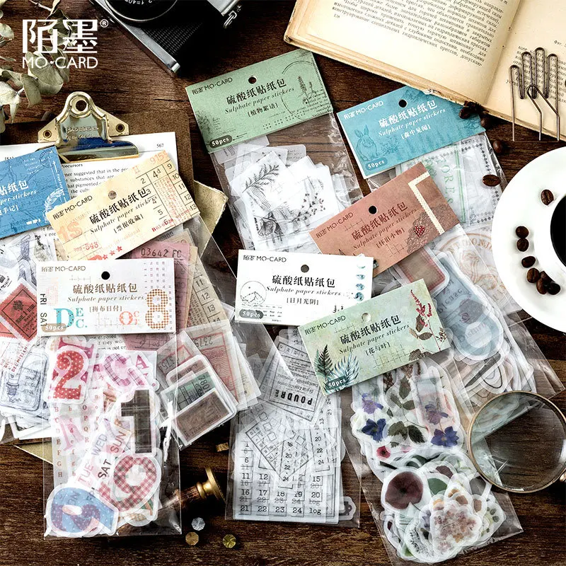 

50pcs/lot Forest Coffee Kawaii Scrapbooking Stickers Vinatge Diary Planner Stickers Decoration Labels Seals Scrapbooking Album