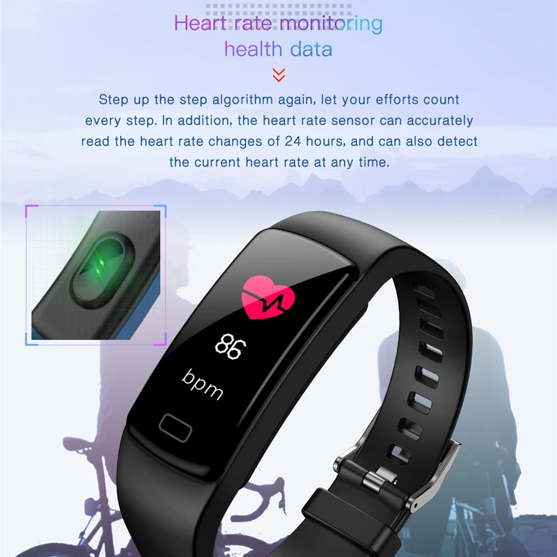 LYKRY Y5 Smart Watch Band Heart Rate Blood Pressure Monitor High Brightness Color Screen Smart Brac - 32981625433