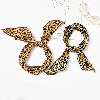 

Women's 2020 new explosion models hot wild small fresh leopard scarf scarf ribbon ribbon decorative headscarf