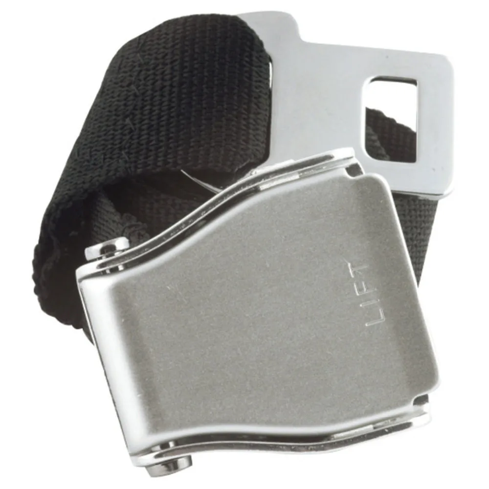 Black AIRPLANE SEATBELT BUCKLE BELT Solid Plain Full Size Airline Seat