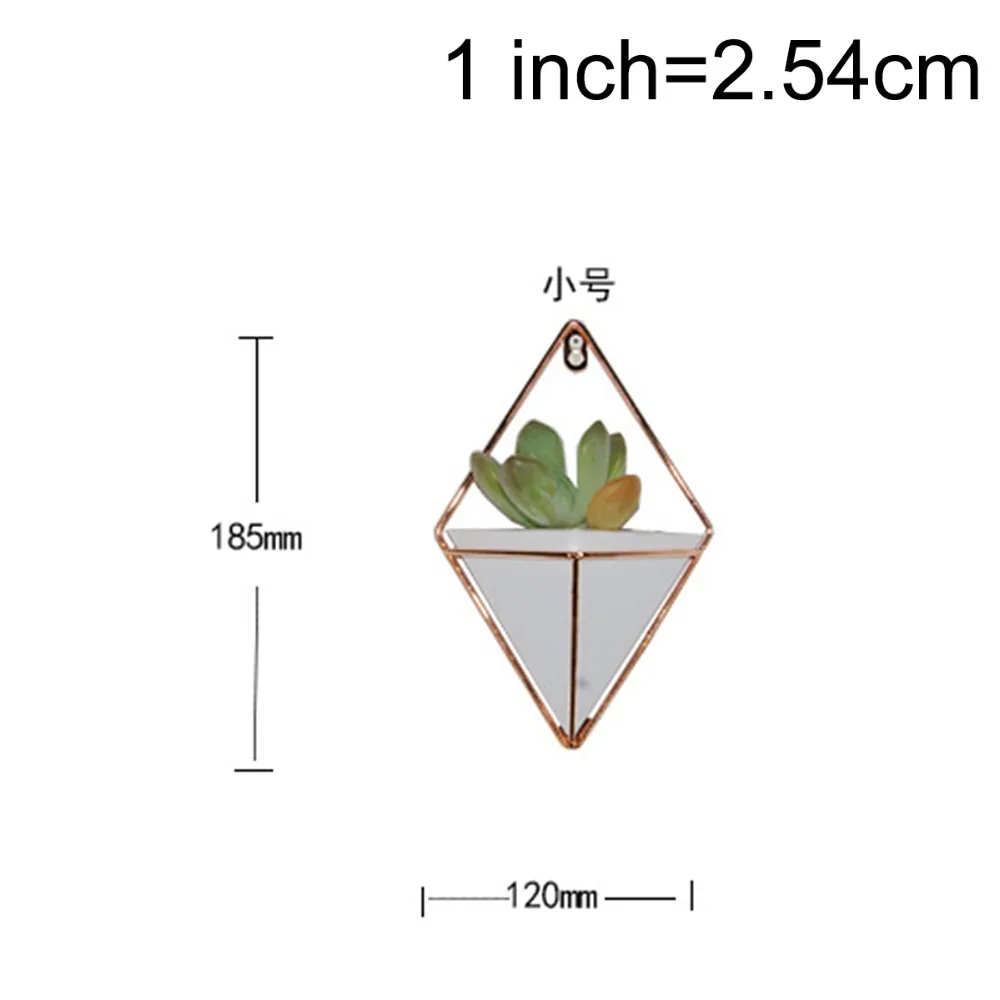 Акриловый цветочный горшок+ железные держатели растений набор комнатных кашпо Геометрическая ваза Настенный декор контейнер горшок для суккулентов горшки