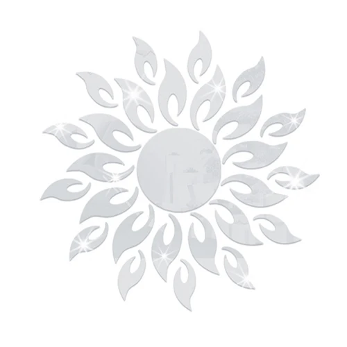Silver New Sun Background Wall Stickers TV Wall Stickers Home Accessories - Цвет: Silver