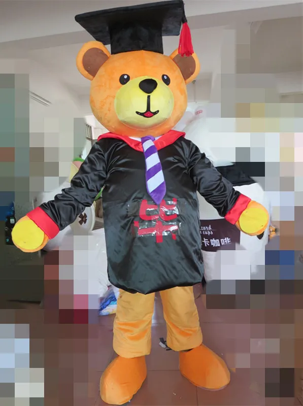 

Graduation Bear Mascot Costume Halloween Gift Party Costume Christmas Costume