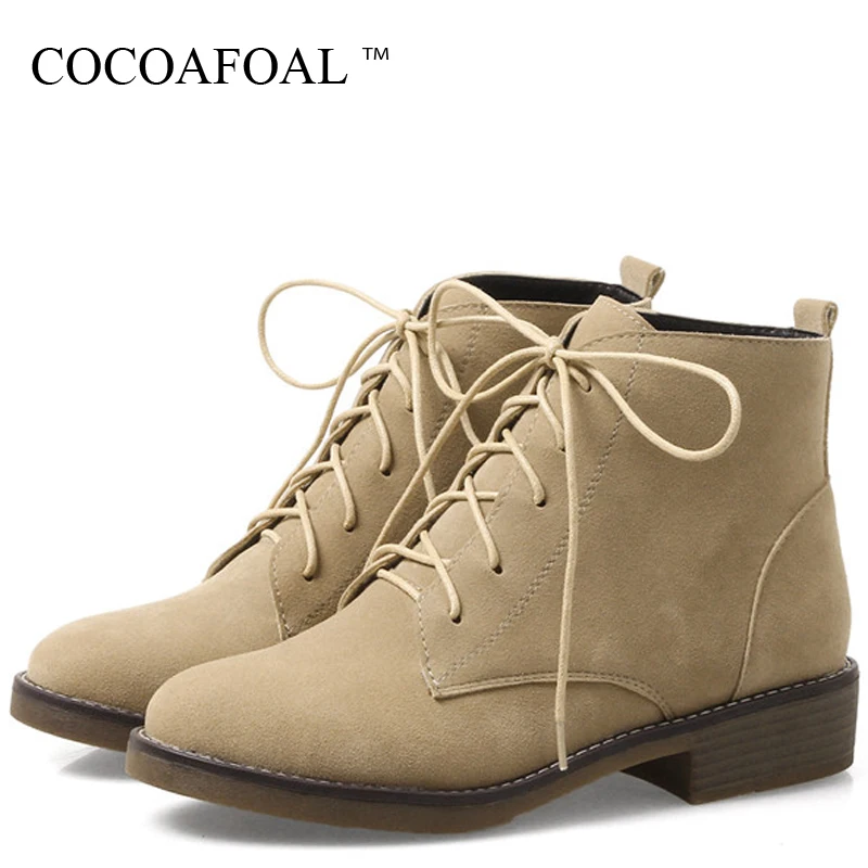 

COCOAFOAL Lace Up Women's Martins Boots Platform Gothic Shoes Plus Size 33 43 Chelsea Boots Autumn Winter Botas Ankle Boots 2018