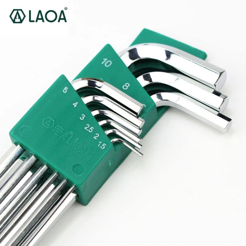 LAOA کیفیت خوب 9PCS S2 هگز آچار آچار آچار کلید شش ضلعی آچار کلید تنظیم اسپانر برای تعمیر دوچرخه مجموعه ابزار دستی