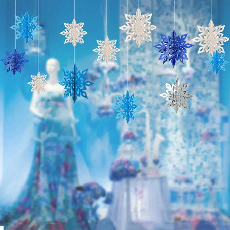 6 шт 15/20/25 см 3D гирлянда из снежинок рождественские украшения для дома искусственный снег Подвески Год Вечерние Декор