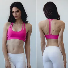 Women’s light support double -T back wirefree pad yoga spors bra sexy sports bra