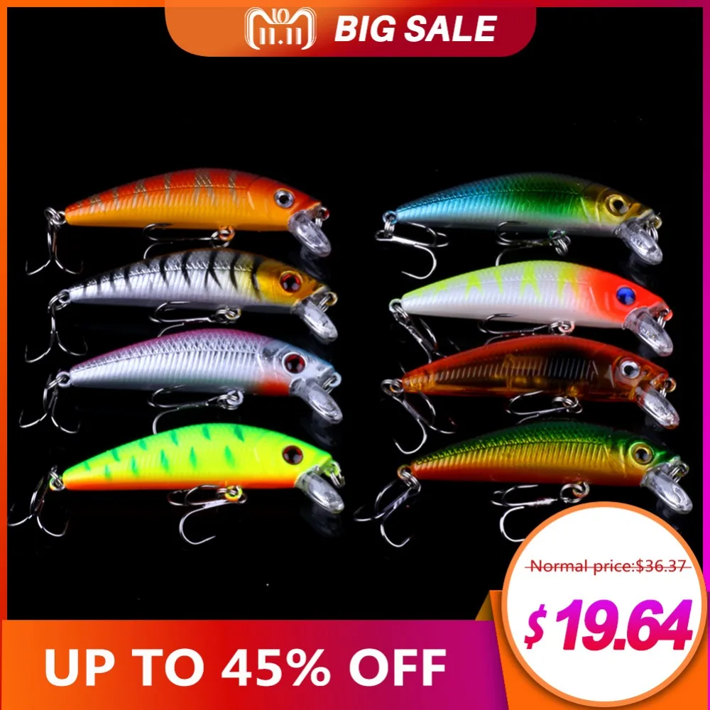 56PCS Fishing Lures Set Mixed Minnow Lot Lure Bait Crankbait Tackle Bass Fishing Wobblers Suitable For Different Kinds Of Fishes