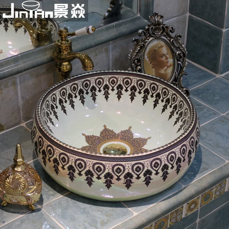 Керамическая Столешница Jing Yan Jingdezhen умывальник раковина Прованса красочная