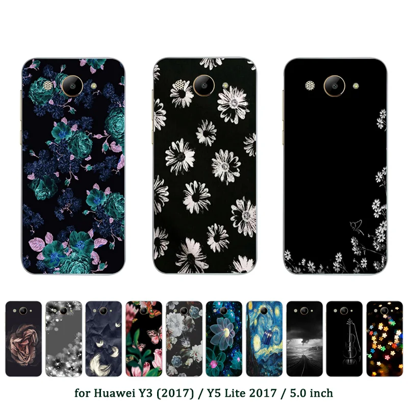 5 0 дюйма для Huawei Y3 2017 прозрачный ТПУ Y5 Lite разноцветный Печатный MT6737M фотосессия