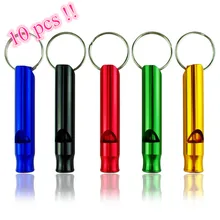 Горячая 10 шт алюминиевый сплав свисток для выживания в чрезвычайных ситуациях брелок для кемпинга туризма красивые аксессуары Самая низкая цена