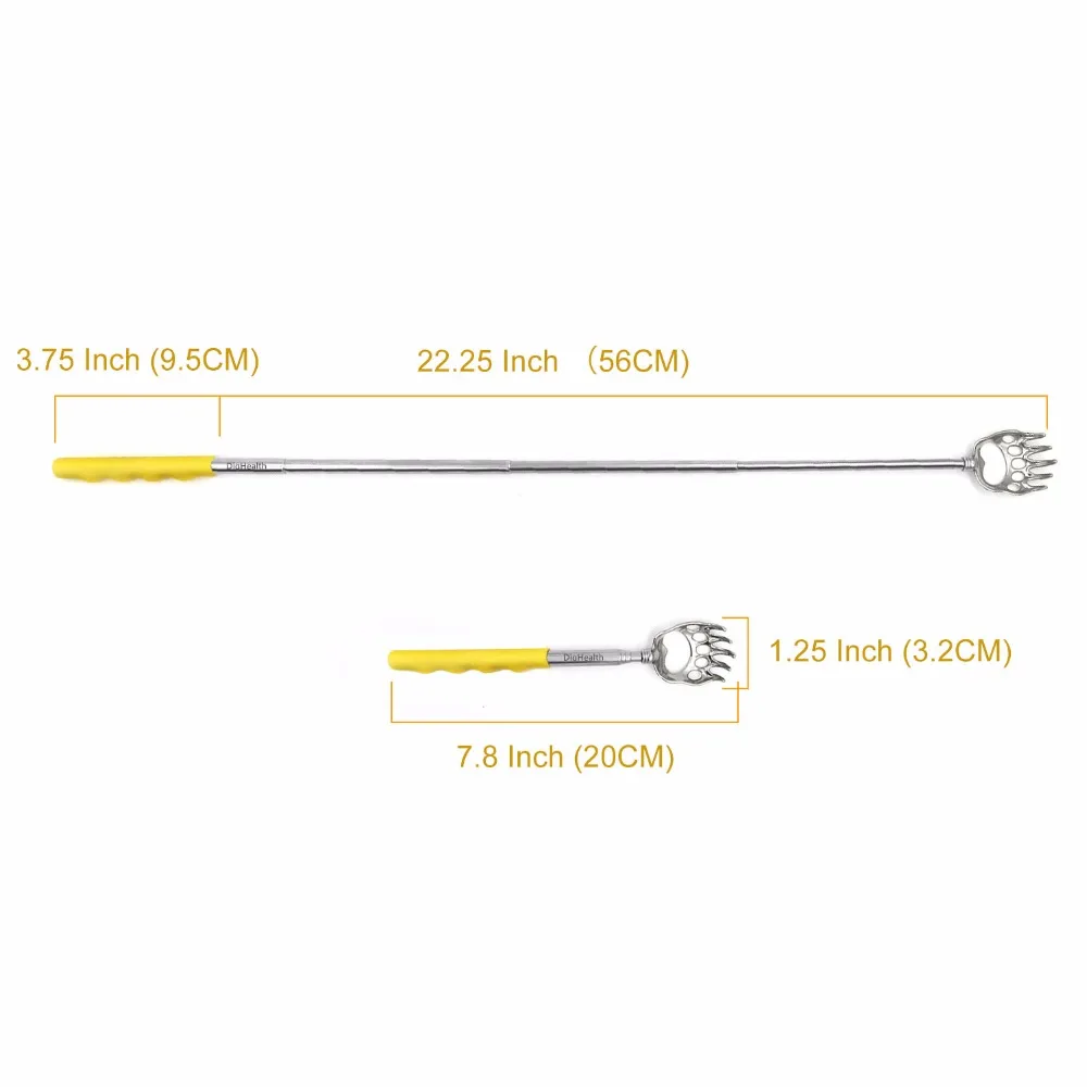 Практичный удобный нержавеющий Телескопический массажный скребок для спины, Коготь медведя, скребок для спины, разноцветные скребок для спины