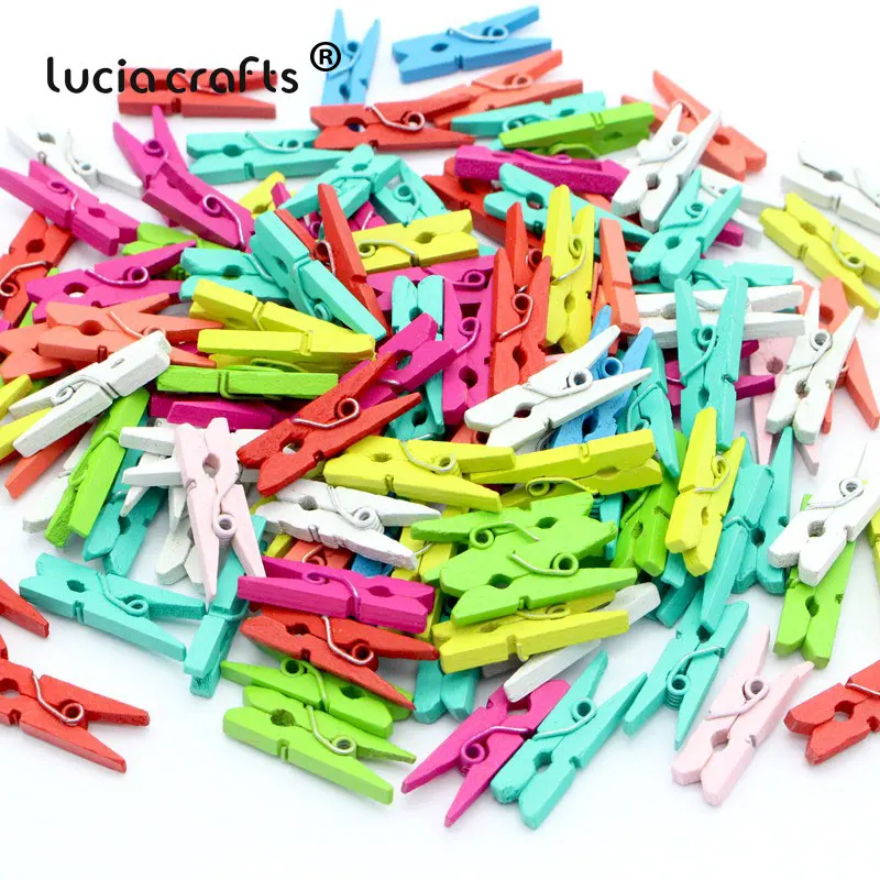 

Mixed color 2 sizes can choose Wooden Craft Pegs Clothes Paper Photo Hanging Spring Clips Clothespins For Message Cards E1106