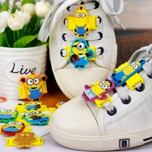 12 шт./лот, новинка, шнурок из мультфильма «Гадкий я», очаровательные украшения для обуви с миньонами, Повседневная/спортивная обувь, аксессуары для детей, подарки