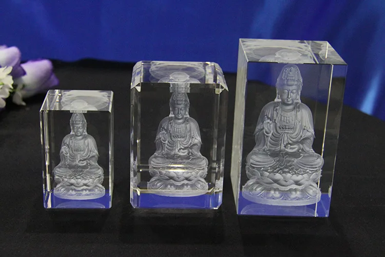 

HOME # OFFICE protective-efficacious Talisman House Protection Goddess Guanyin Bodhisattva 3D crystal statue Decoration