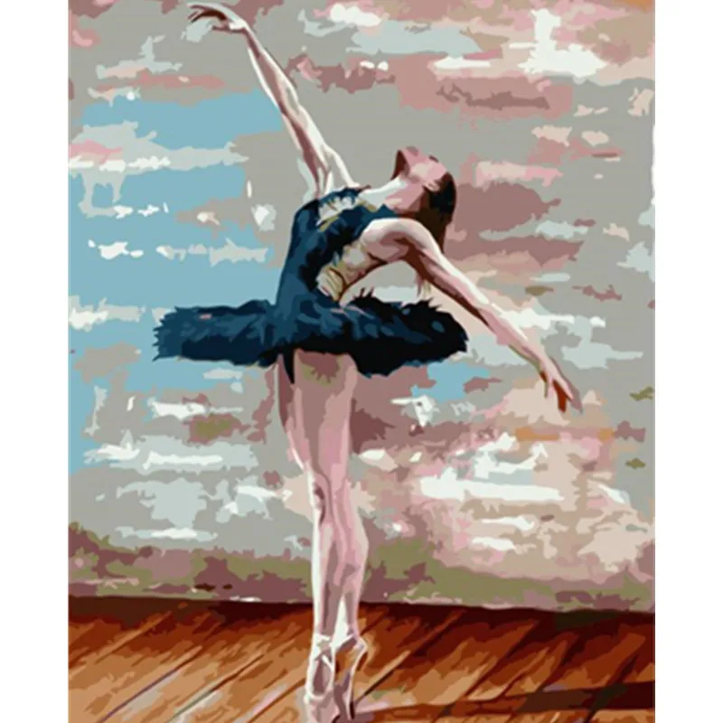 Картина по номерам DIY дропшиппинг 40x50 50x65 см балетный танец Черный лебедь рисунок холст свадебное украшение художественная картина подарок