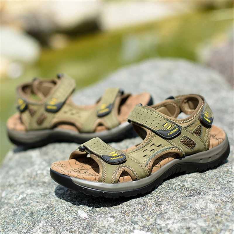 Leve Secagem Respirável Pé Ar Abertas 1 De As Picture Do marrom Ao Sapatas Sandálias Verão Masculinas Livre Antiderrapante Aa60336 Sapatos Dedo Homens verde Lazer Rápida qaxUw7n