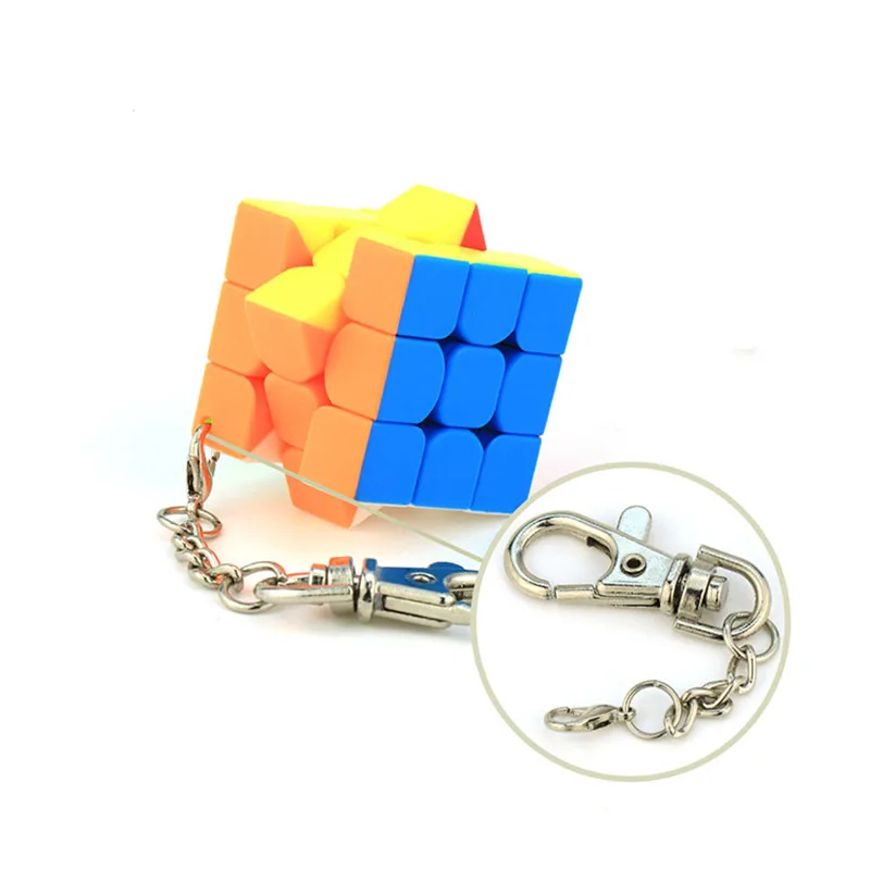 

3.0 CM 3x3x3 Mini Magic Cube Keychain Non Sticker Fadeless Profession Smooth Pocket Speed Twist Cube Keychain Pendant Toy