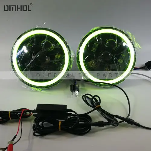 App control 7 inch RGB LED headlights for Jeep 4