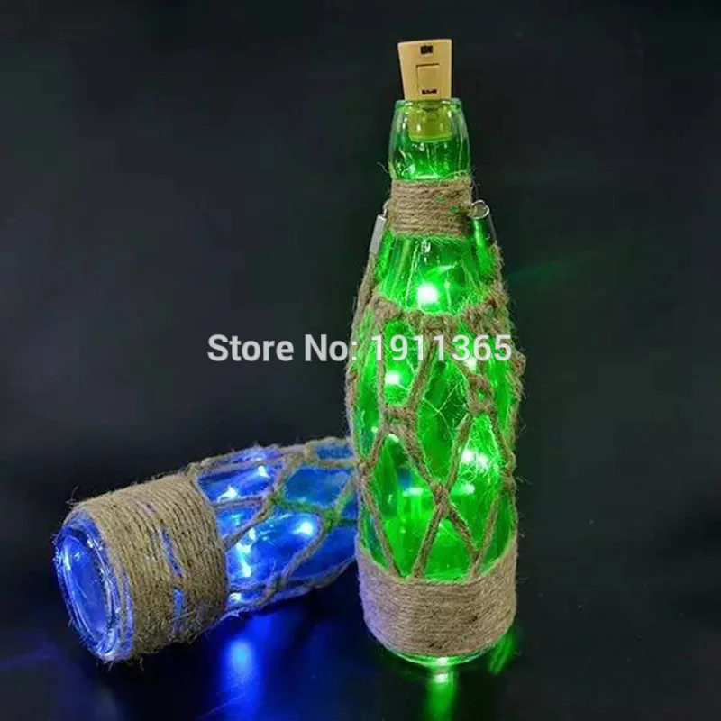 Rolha de Garrafa de Vinho em Forma de Cortiça Luzes da Corda de Natal Cobre Guirlanda Festão Fio Brilhando Vaso Decoração Festa Luz Led 8 Fio de luz led para garrafa de