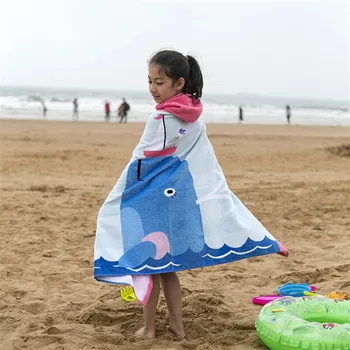 

Kids Beach Towel 100% Cotton Cartoon Children Towels Bathroom Shower Towel Wearable Swimming Beach Wrap Bath Boy and Girl LZA013