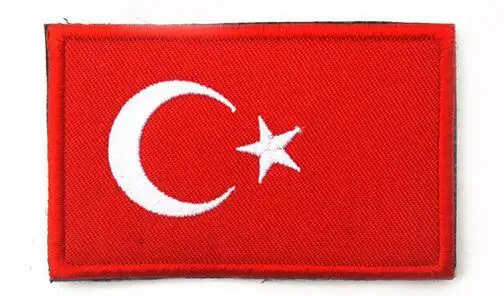 Заплатка, национальный флаг в полоску, вышитый Россия, Турция, Франция, ЕС, Нидерланды, флаг, тактические военные нашивки, армейская Аппликация в полоску - Цвет: Turkey
