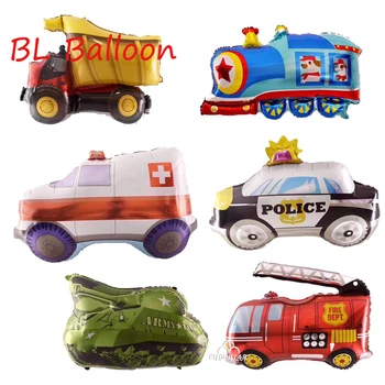 

Jumbo 30 inch Train Policeman Car Tank Ambulance Fire Engine Truck Balloon Constration Loader Birthday Party Decoration