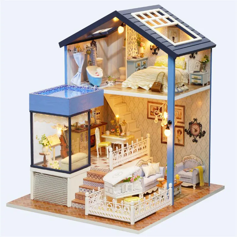 

Cute Exquisite Handmake DIY Doll House Miniature Model With Light Music Handcraft Gift Decoration Ornament