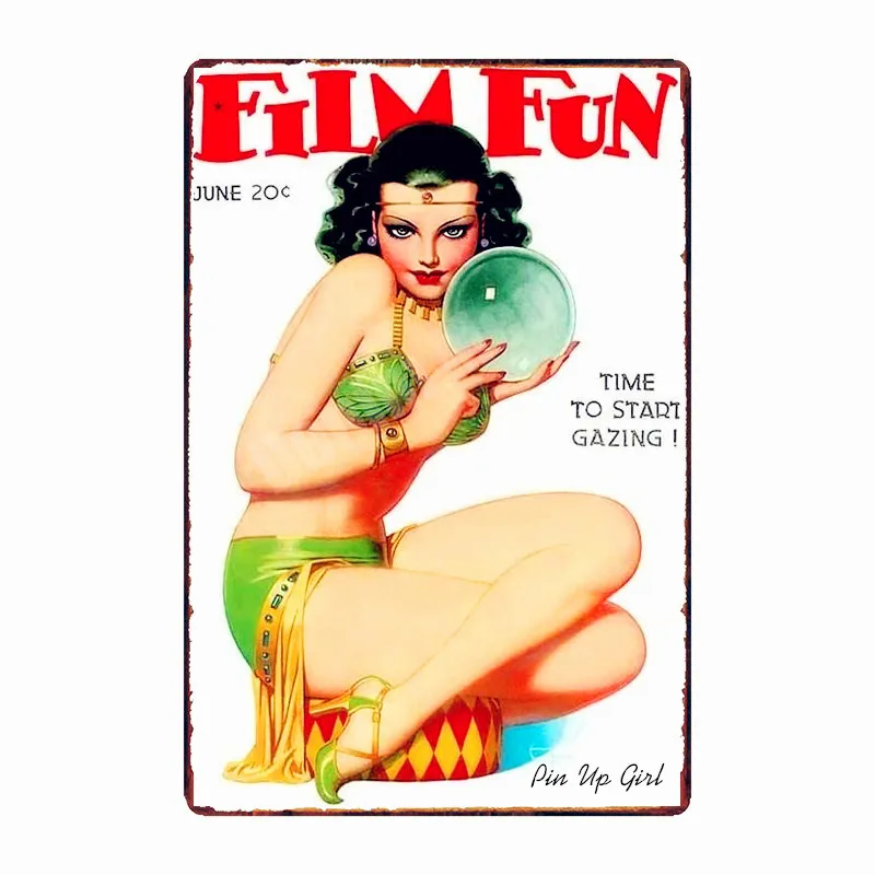 A Pin Up Girl Metal Tin Signs Sexy Lady Vintage Poster Sweet Pickin Art Painting Craft Pub Bar Club Garage Home Wall Decor N292 - Color: A
