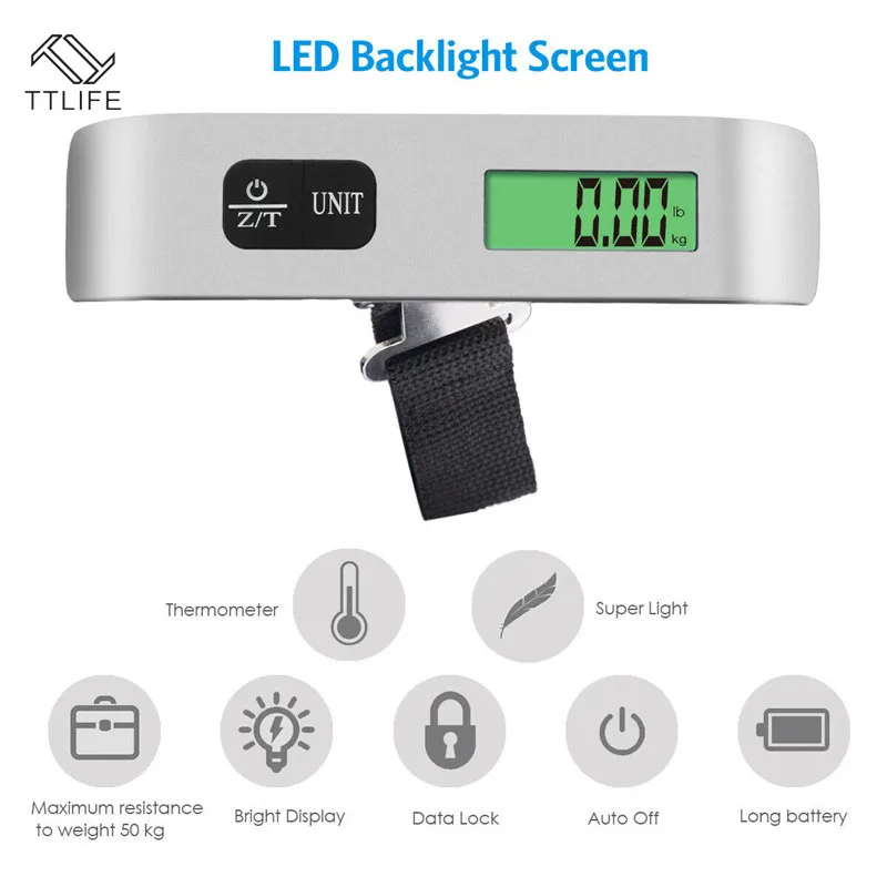 110lb/50kg Luggage Scale Electronic Digital Portable Suitcase Travel Scale Weighs Baggage Bag Hanging Scales Balance Weight LCD 110lb/50kg Luggage Scale Electronic Digital Portable Suitcase Travel Scale Weighs Baggage Bag Hanging Scales Balance Weight LCD