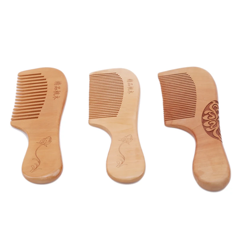 

1PC Wooden Combs Hot Sale Natural Health Care Hair Comb Anti-static Head Sandalwood Hairbrush With Handle Massager 2 Types