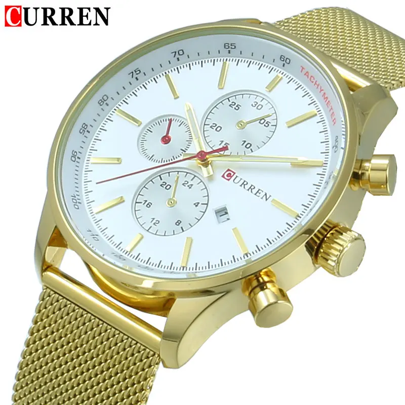 

2016 New CURREN Luxury Brand Watches Men Quartz Fashion Casual Male Sports Watch Date Clock Full Steel Military Wristwatches