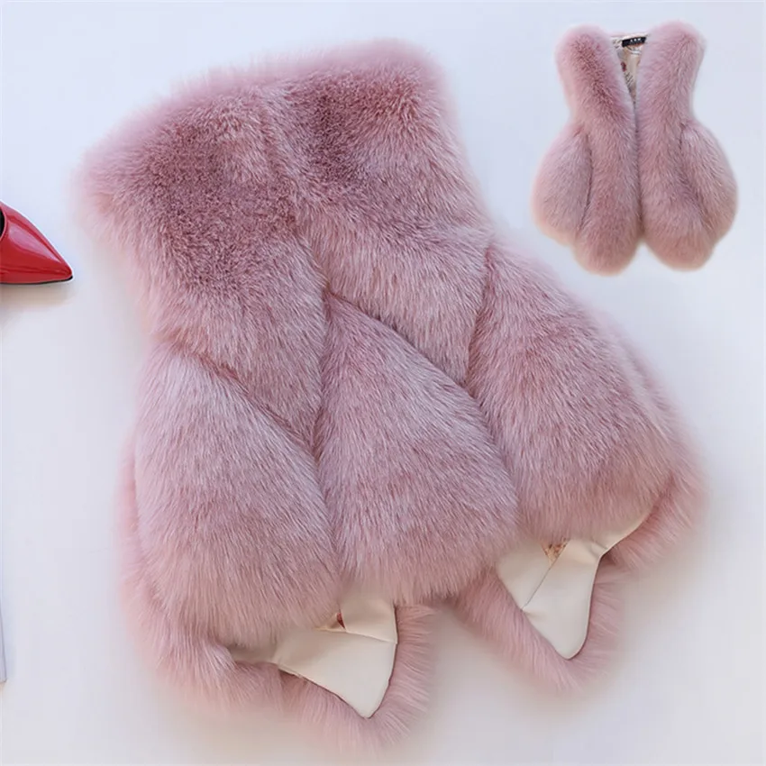 

2018 New Women Faux Fox Fur Vest Furry Short Fur Vest Slim Women's Fake Fur Vest Female Winter Warm Coat Big Size Faux Fur WZ440