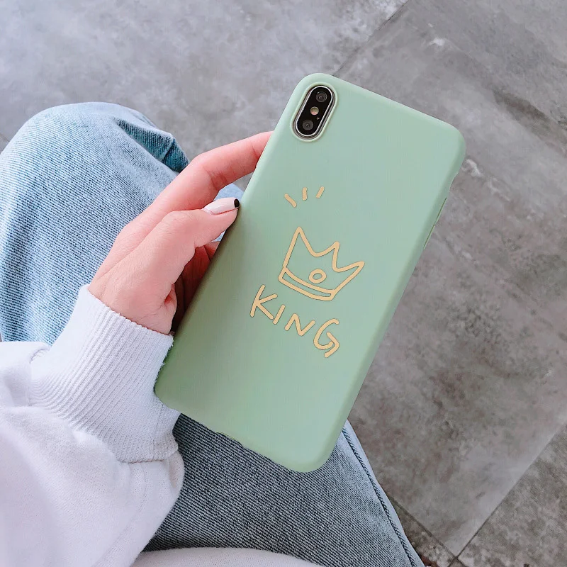 Bronzing scrub phone case for iPhone 6 6s Simple and stylish phone case for iPhone 7 8 Cartoon anti-fall for iPhone X XS XR MAX