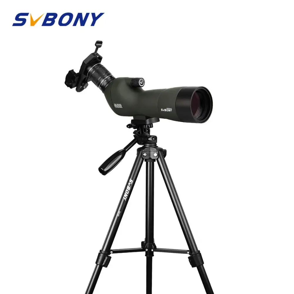 SVBONY SV29 Зрительная труба 23 мм окуляра 20-60x60 BAK4 9 шт/4 группах Водонепроницаемый телескопа w/адаптер для мобильного телефона + Высокое штатив