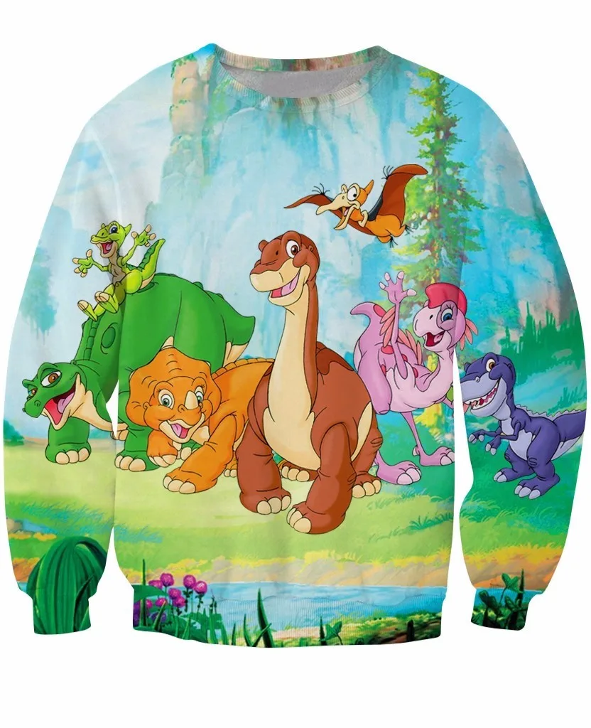 Лидер продаж модная толстовка The Land Before Time Gang повседневный джемпер с круглым