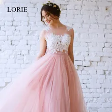 Simple Blush Pink A Line Wedding Dresses 2017 Vestido De Noiva Puffy Tulle Boho Long Bridal Dresses See Through Lace Appliques